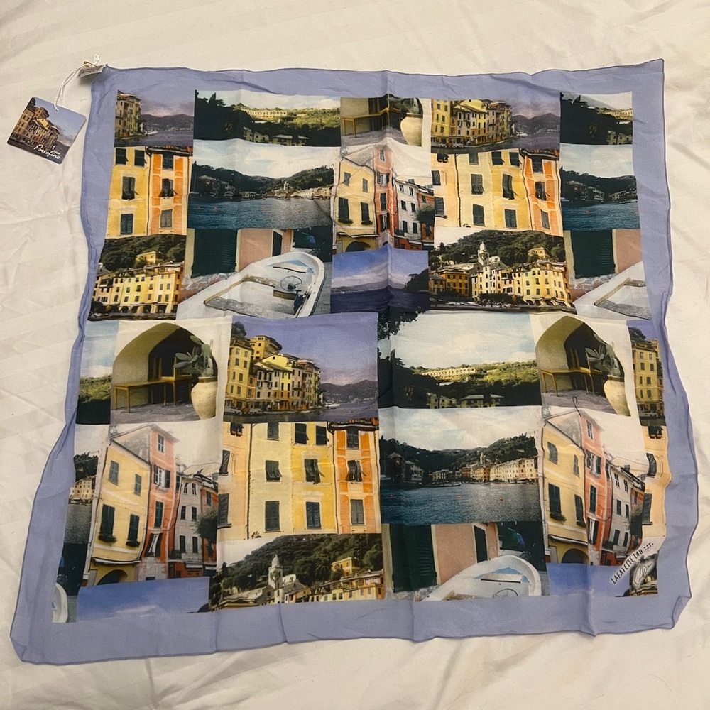 LaFayette 148 New York Scenic Print Silk Scarf